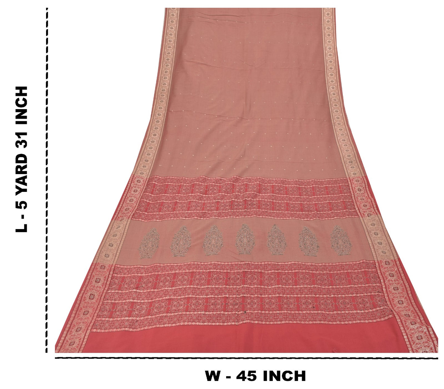 Sanskriti Vintage Brown Soft Blend Silk Saree Bollywood Floral Woven 5.5+YD Sari