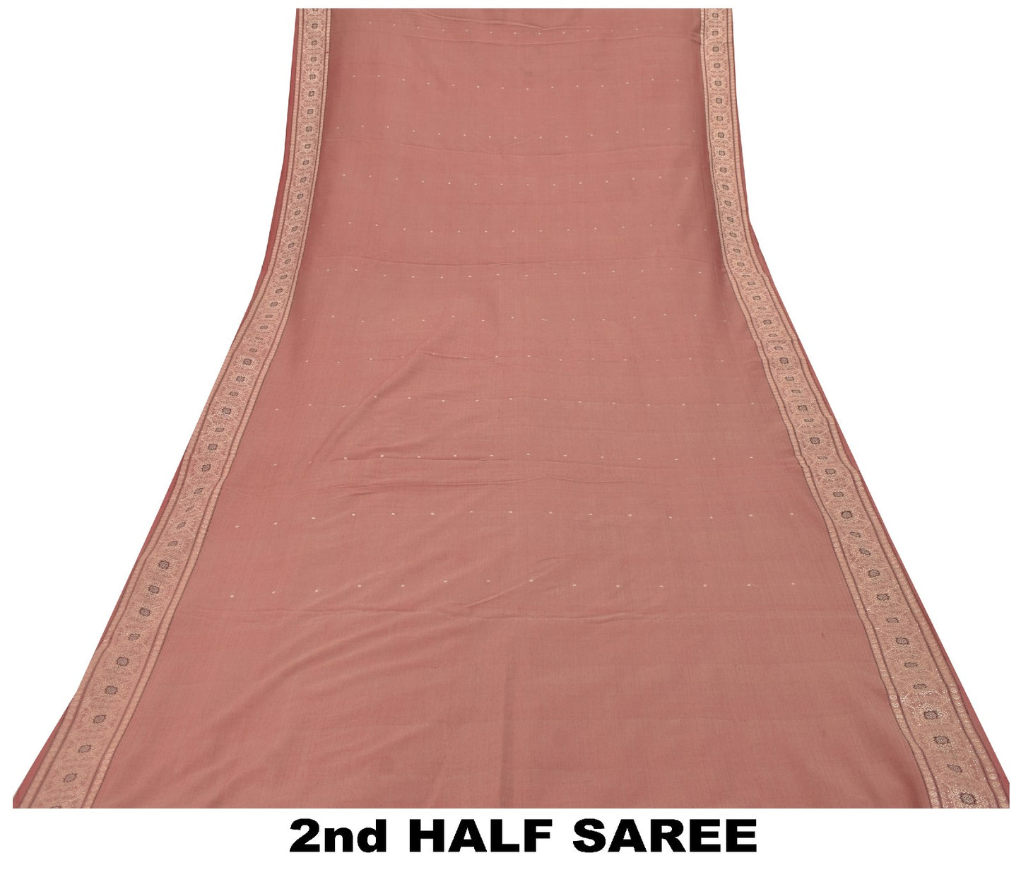 Sanskriti Vintage Brown Soft Blend Silk Saree Bollywood Floral Woven 5.5+YD Sari
