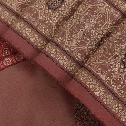 Sanskriti Vintage Brown Soft Blend Silk Saree Bollywood Floral Woven 5.5+YD Sari