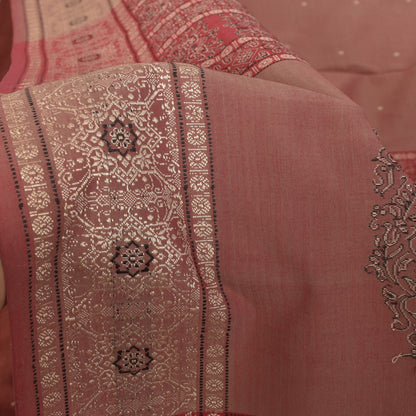 Sanskriti Vintage Brown Soft Blend Silk Saree Bollywood Floral Woven 5.5+YD Sari