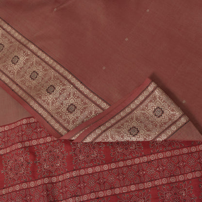 Sanskriti Vintage Brown Soft Blend Silk Saree Bollywood Floral Woven 5.5+YD Sari