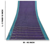 Sanskriti Vintage Purple Pure Cotton Saree Hand Woven Sari 5.5 Yd Craft Fabric
