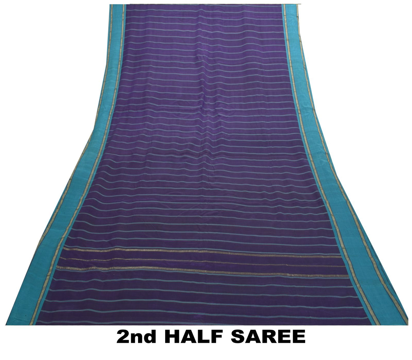 Sanskriti Vintage Purple Pure Cotton Saree Hand Woven Sari 5.5 Yd Craft Fabric