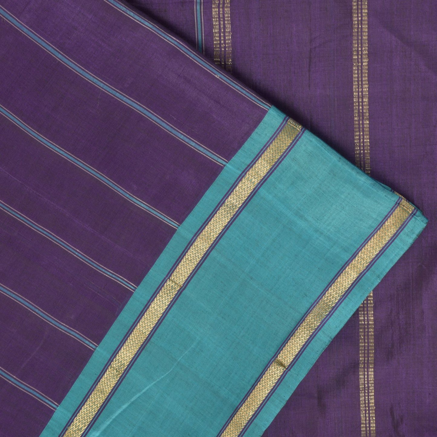 Sanskriti Vintage Purple Pure Cotton Saree Hand Woven Sari 5.5 Yd Craft Fabric