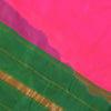 Sanskriti Vintage Pink-Green Pure Silk Saree Zari Hand Woven & Solid Sari 6+YD