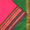 Sanskriti Vintage Pink-Green Pure Silk Saree Zari Hand Woven & Solid Sari 6+YD