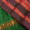 Sanskriti Vintage Pink-Green Pure Silk Saree Zari Hand Woven & Solid Sari 6+YD