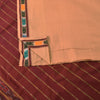 Sanskriti Vintage Beige 100% Pure Cotton Saree Ikat Hand Woven & Solid 5.5+Sari