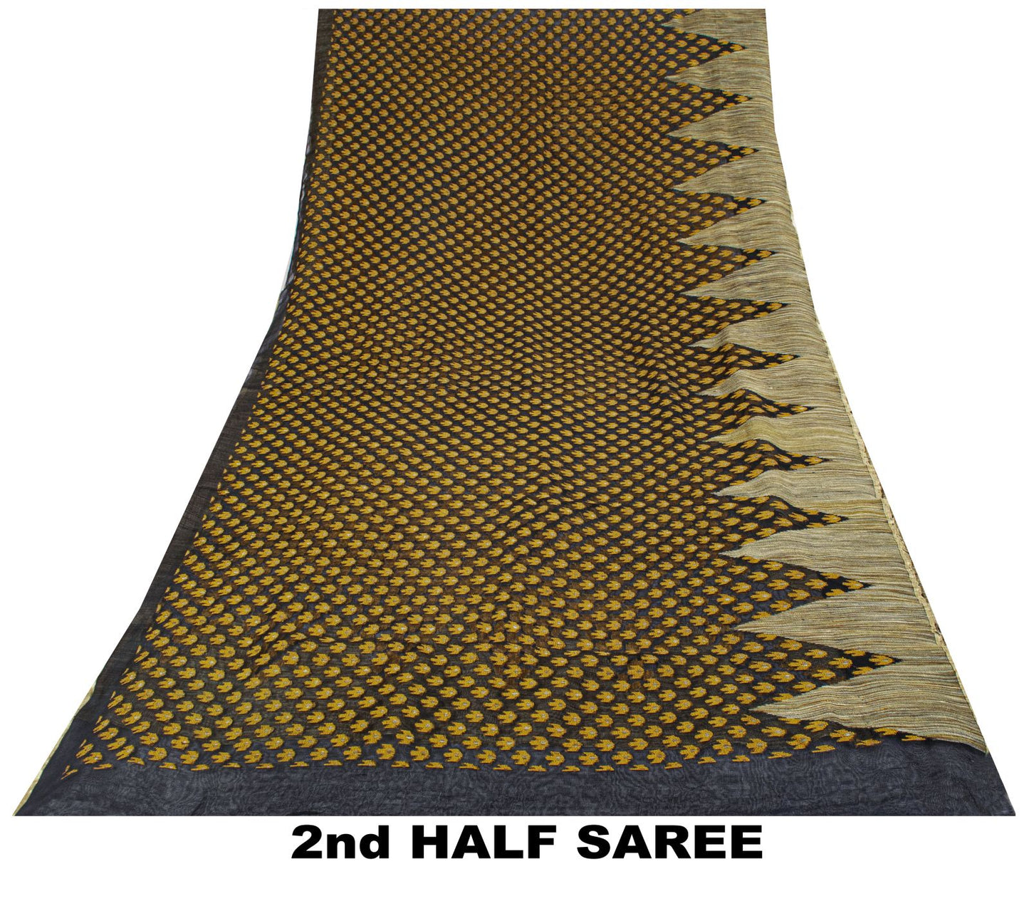Sanskriti Vintage Black Pure Cotton Saree Tant Hand Woven Bengali Sari 5+YDCraft