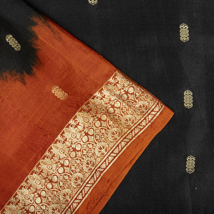 Sanskriti Vintage Black Soft Pure Silk Saree Brocade Zari Woven 5.5+YDSari Craft