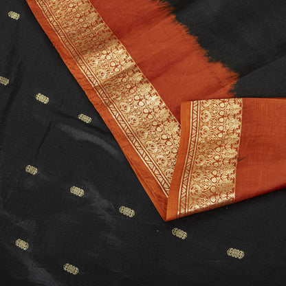 Sanskriti Vintage Black Soft Pure Silk Saree Brocade Zari Woven 5.5+YDSari Craft