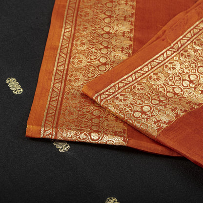 Sanskriti Vintage Black Soft Pure Silk Saree Brocade Zari Woven 5.5+YDSari Craft