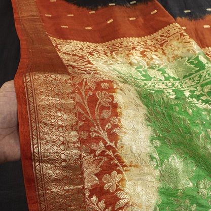 Sanskriti Vintage Black Soft Pure Silk Saree Brocade Zari Woven 5.5+YDSari Craft