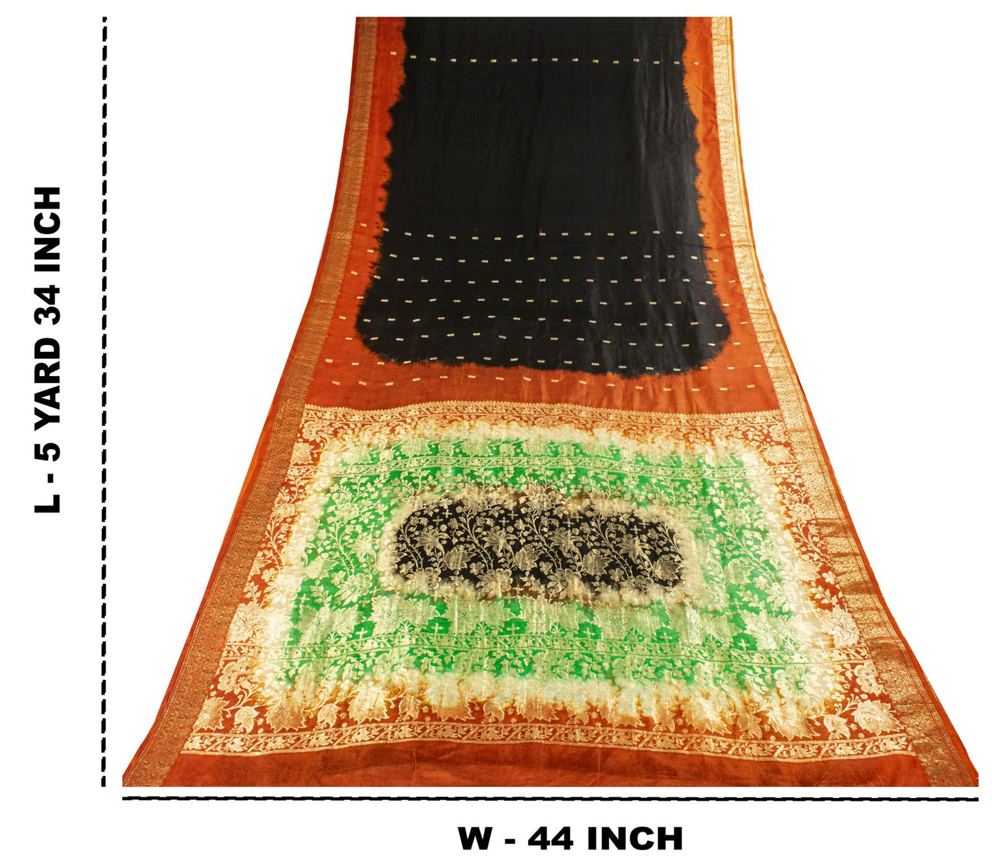 Sanskriti Vintage Black Soft Pure Silk Saree Brocade Zari Woven 5.5+YDSari Craft