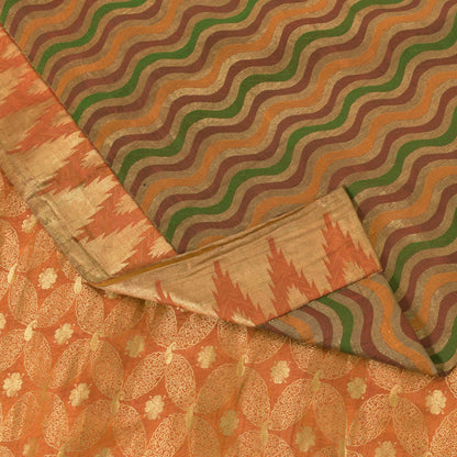 Sanskriti Vintage Multi Soft Pure Silk Saree Brocade Woven Sari 5.5+YD Craft
