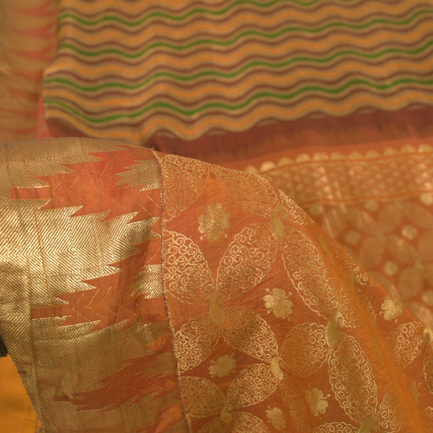 Sanskriti Vintage Multi Soft Pure Silk Saree Brocade Woven Sari 5.5+YD Craft