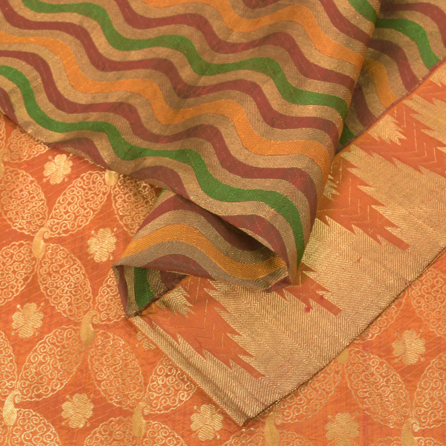 Sanskriti Vintage Multi Soft Pure Silk Saree Brocade Woven Sari 5.5+YD Craft