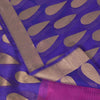 Sanskriti Vintage Blue-Pink Pure Silk Saree Paisley Woven Sari 6+YD Craft Fabric