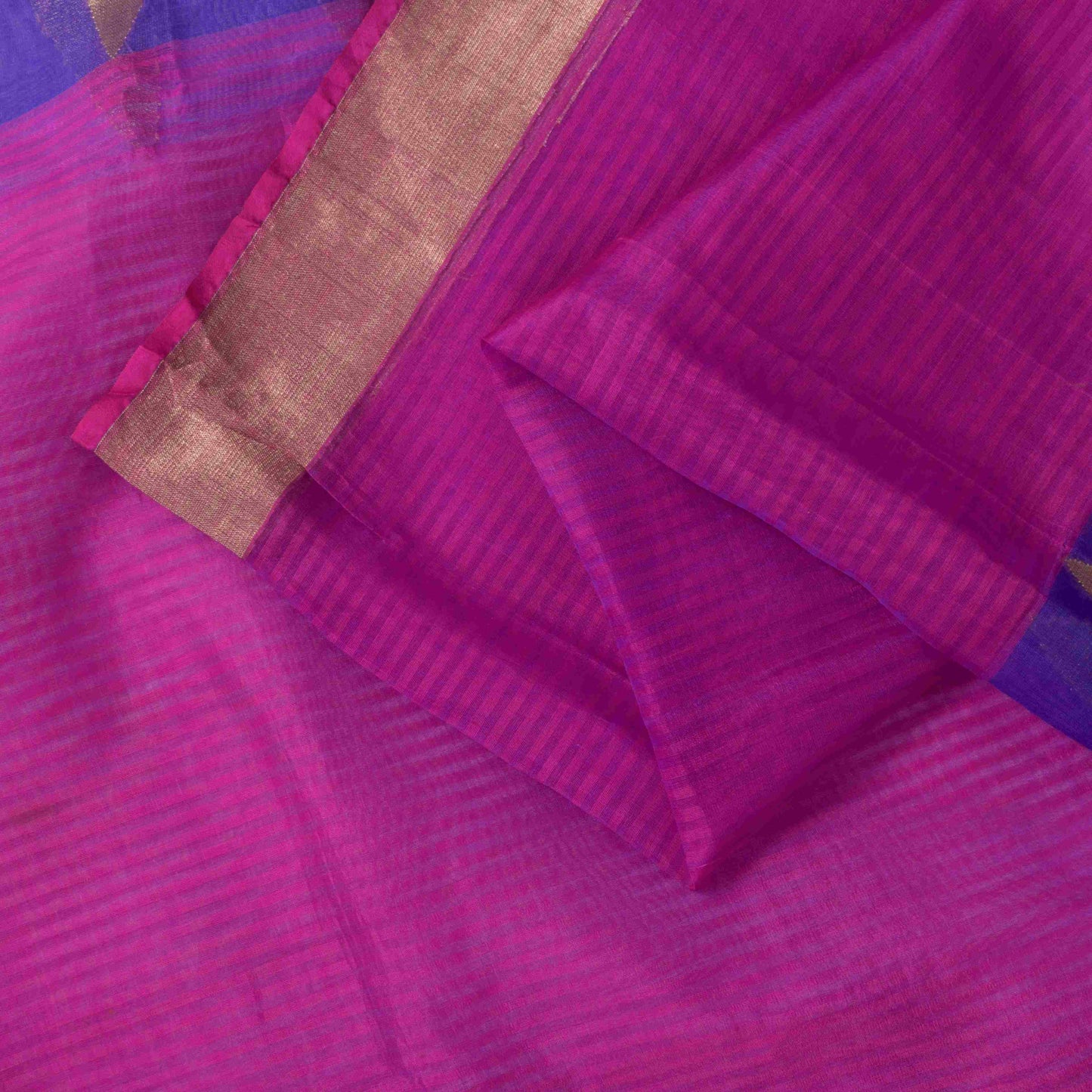 Sanskriti Vintage Blue-Pink Pure Silk Saree Paisley Woven Sari 6+YD Craft Fabric