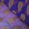 Sanskriti Vintage Blue-Pink Pure Silk Saree Paisley Woven Sari 6+YD Craft Fabric