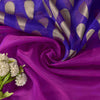 Sanskriti Vintage Blue-Pink Pure Silk Saree Paisley Woven Sari 6+YD Craft Fabric