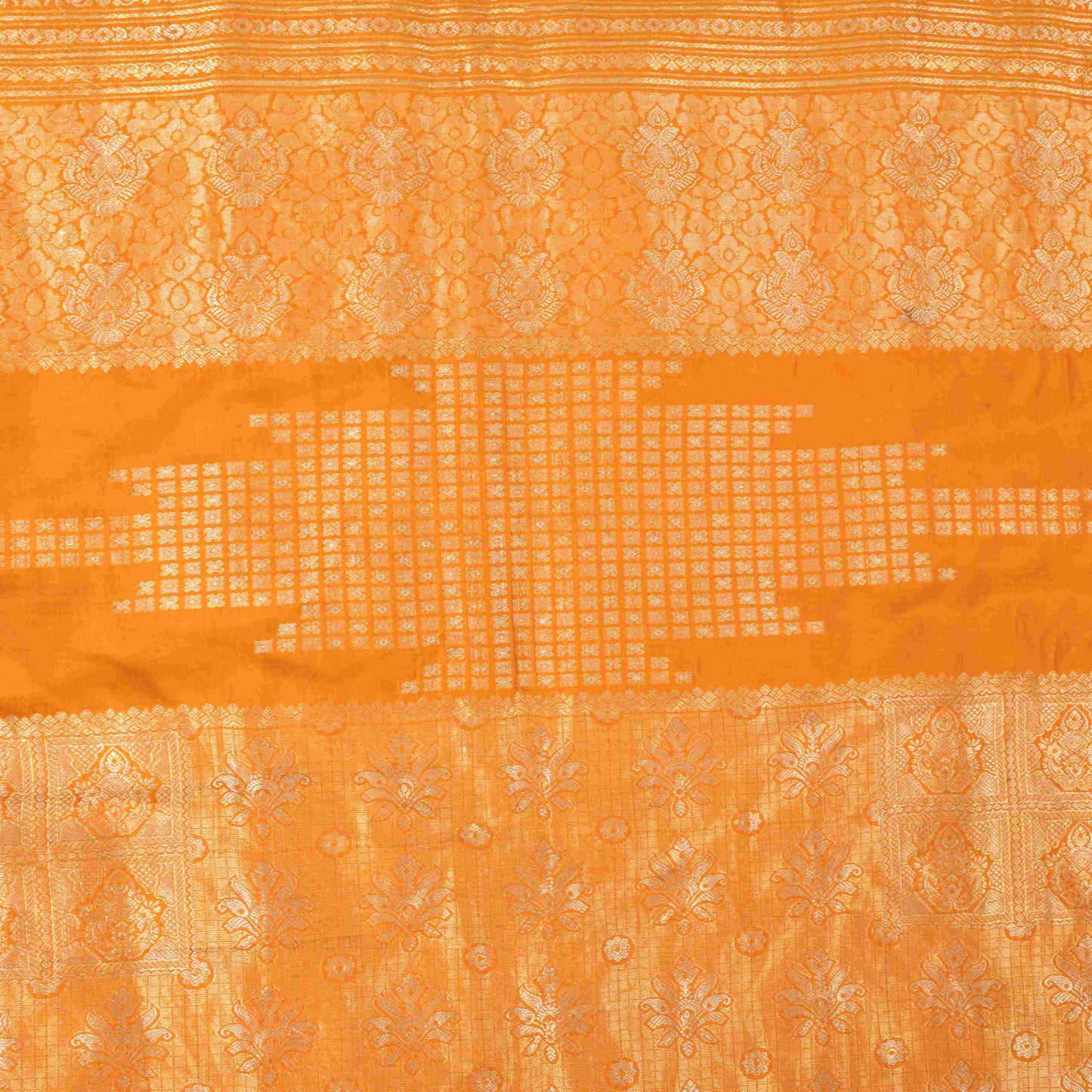 Sanskriti Vintage Blue Pure Silk Saree Brocade Zari Handwoven & Embroidery 5.5YD