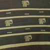 Sanskriti Vintage Cream-Black Cotton Silk Saree Elephant Woven Sari 5+YD Craft