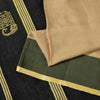 Sanskriti Vintage Cream-Black Cotton Silk Saree Elephant Woven Sari 5+YD Craft