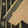 Sanskriti Vintage Cream-Black Cotton Silk Saree Elephant Woven Sari 5+YD Craft