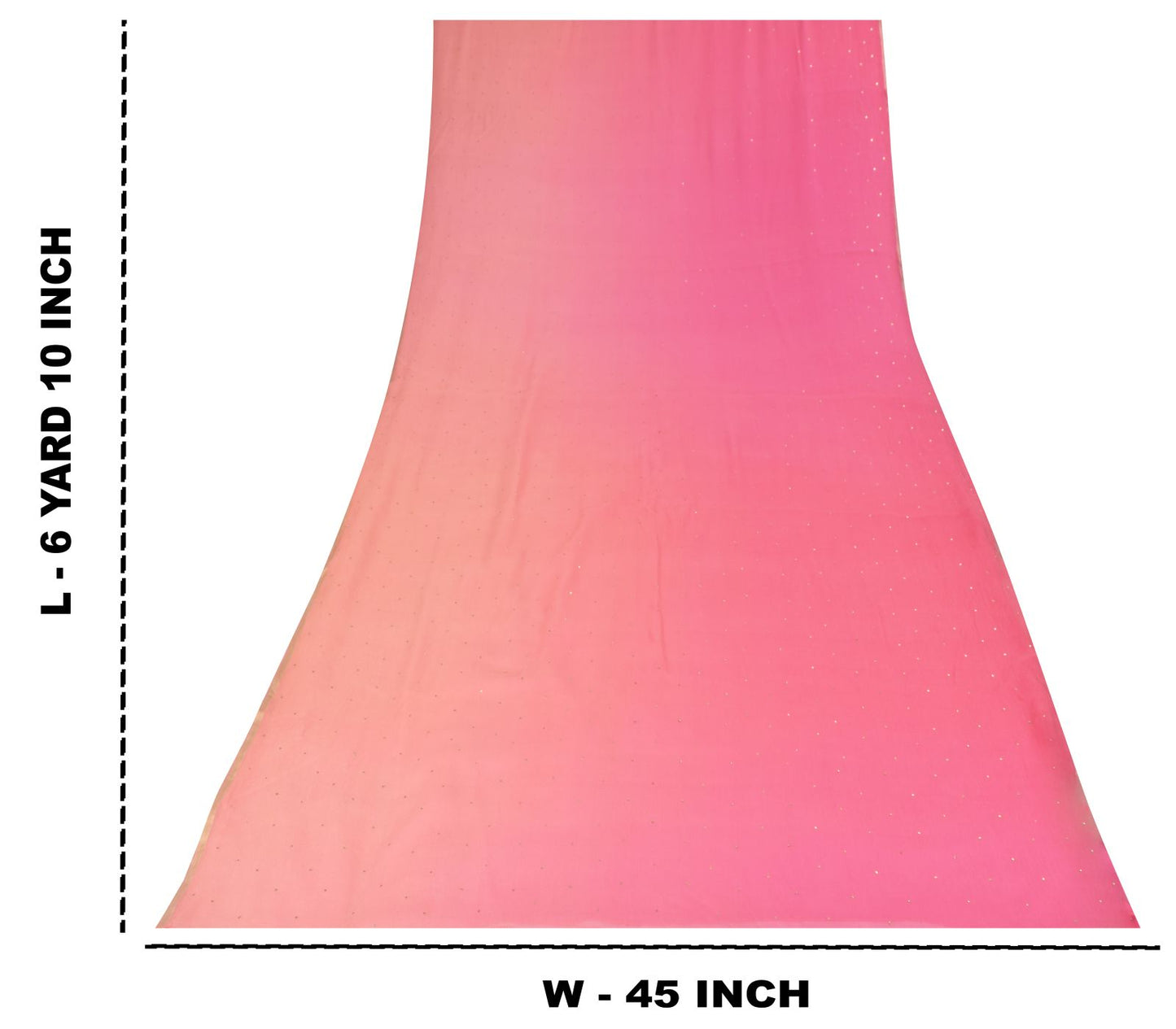 Sanskriti Vintage Soft Pink Pure Chiffon Saree Hand Fardi Mukaish Sari 6YD Craft