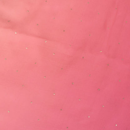Sanskriti Vintage Soft Pink Pure Chiffon Saree Hand Fardi Mukaish Sari 6YD Craft
