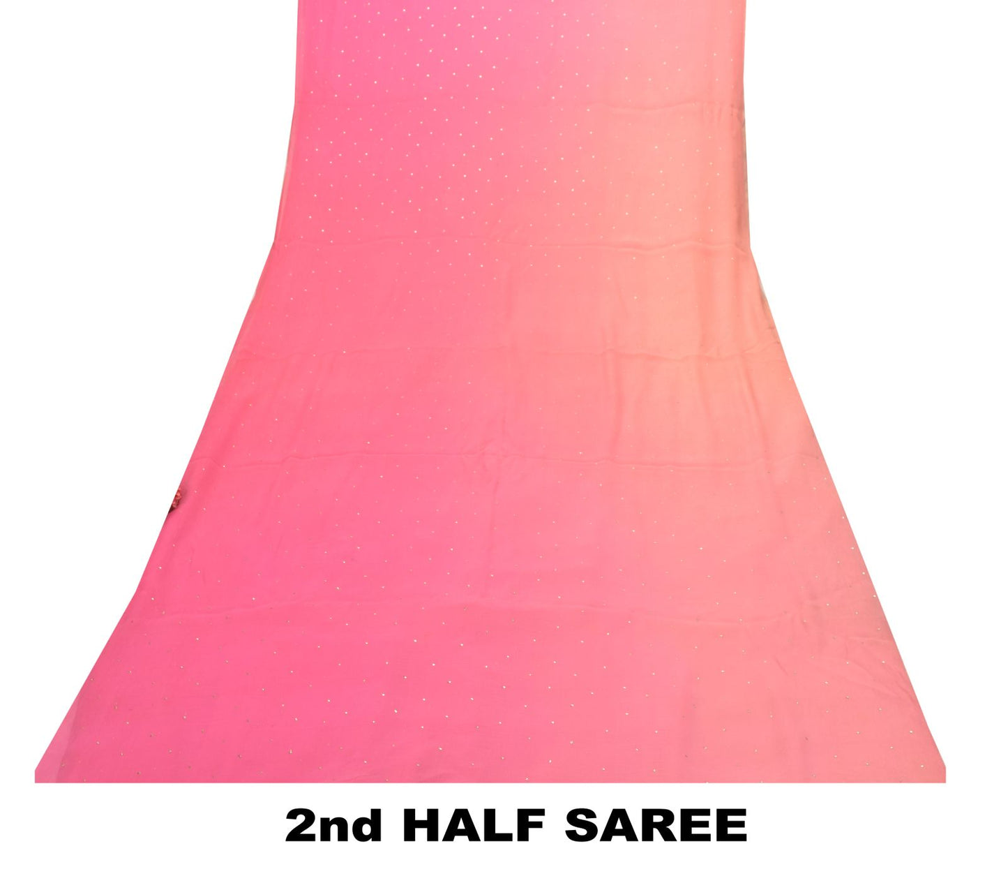 Sanskriti Vintage Soft Pink Pure Chiffon Saree Hand Fardi Mukaish Sari 6YD Craft