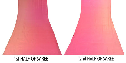Sanskriti Vintage Soft Pink Pure Chiffon Saree Hand Fardi Mukaish Sari 6YD Craft