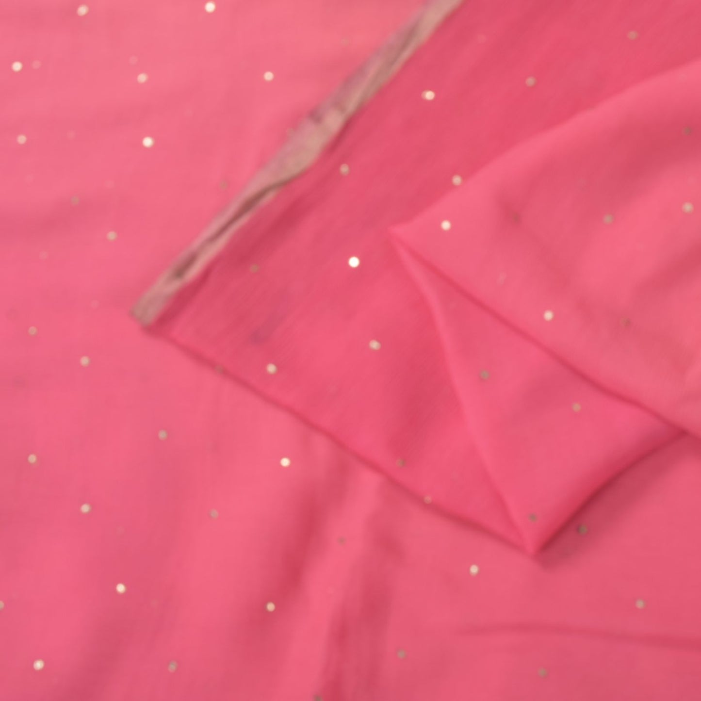 Sanskriti Vintage Soft Pink Pure Chiffon Saree Hand Fardi Mukaish Sari 6YD Craft