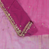 Sanskriti Vintage Purple Soft Net Saree Embroidered Zari Sequins Sari 6Yd Craft