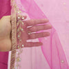 Sanskriti Vintage Purple Soft Net Saree Embroidered Zari Sequins Sari 6Yd Craft