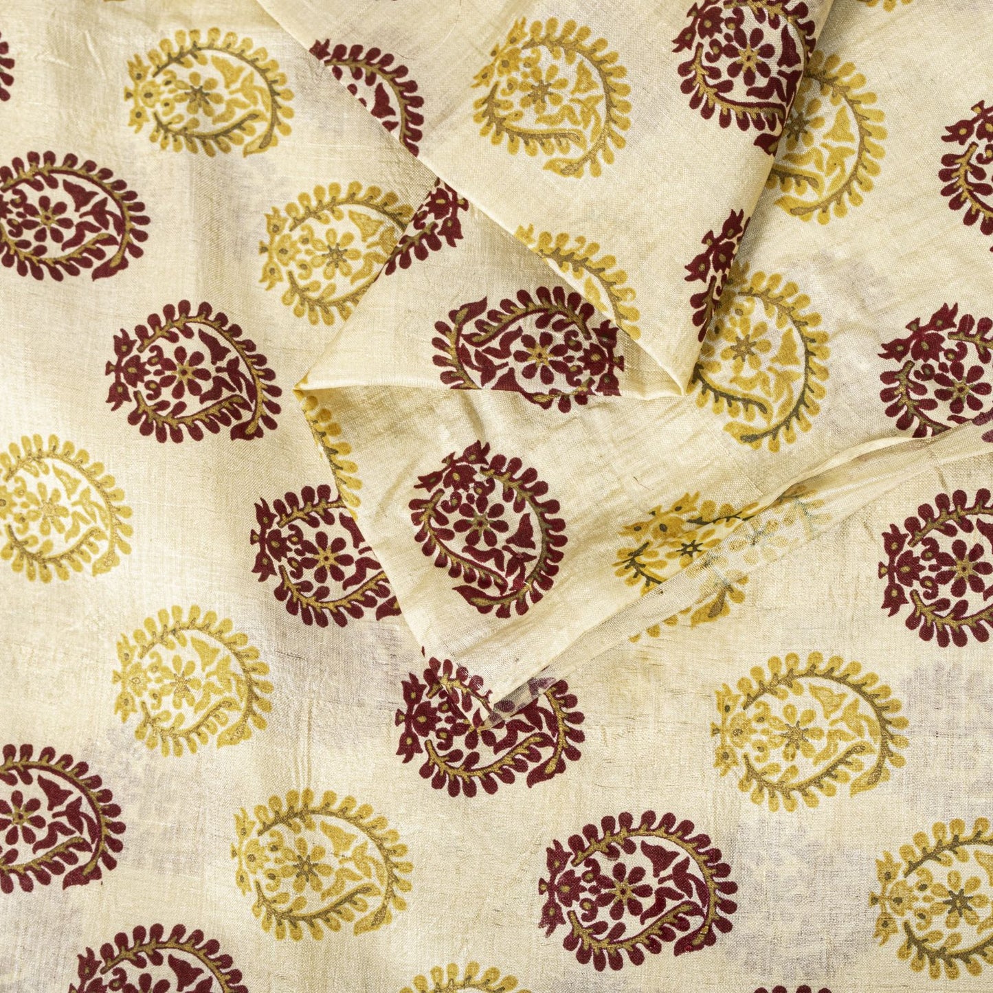 Sanskriti Vintage Saree Off-White Pure Silk Embroidered-Hand Block Printed Sari