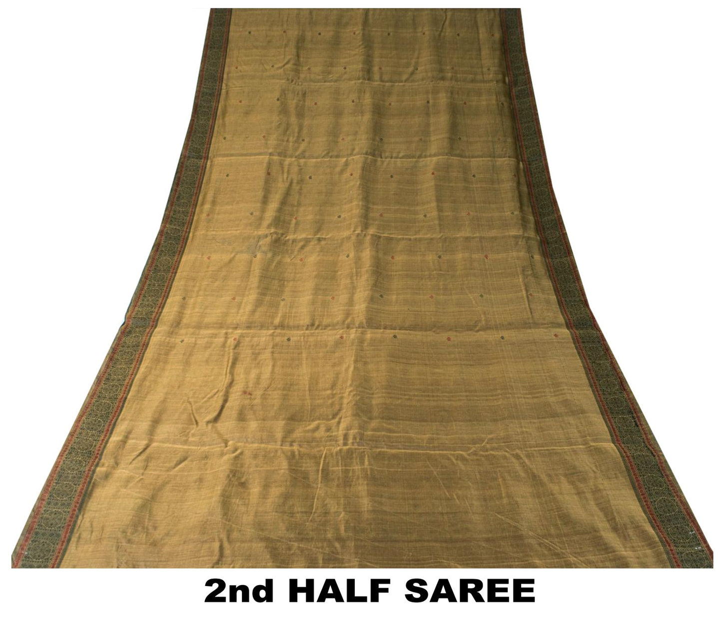 Sanskriti Vintage Brown Cotton Silk Saree Woven Ajrakh Style Sari 5.5+YD Fabric