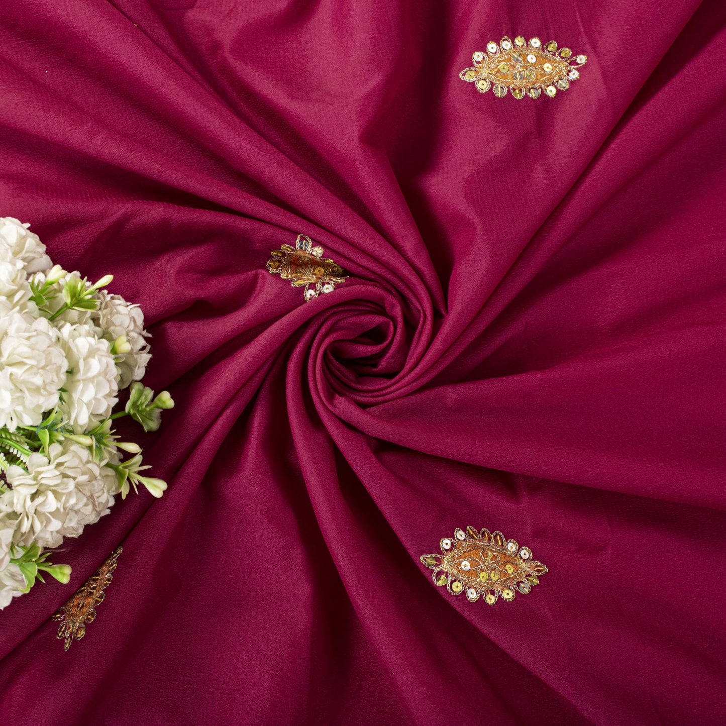 Sanskriti Vintage Saree Pink Art Silk Hand Embroidered Zari Sequins Fabric Sari
