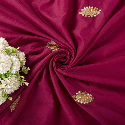 Sanskriti Vintage Saree Pink Art Silk Hand Embroidered Zari Sequins Fabric Sari