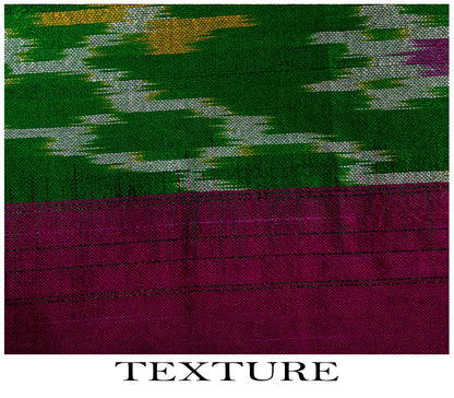Sanskriti Vintage Green 100% Pure Silk Saree Ikat Hand Woven Pochampally Sari