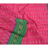 Sanskriti Vintage Saree Pink Sambhalpuri Hand Woven Ikat Pure Silk Sari Fabric