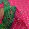 Sanskriti Vintage Saree Pink Sambhalpuri Hand Woven Ikat Pure Silk Sari Fabric