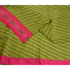 Sanskriti Vintage Saree Green Sambhalpuri Hand Woven Ikat Pure Silk Sari Fabric