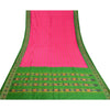Sanskriti Vintage Saree Pink Sambhalpuri Hand Woven Ikat Pure Silk Sari Fabric
