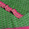 Sanskriti Vintage Saree Green Sambhalpuri Hand Woven Ikat Pure Silk Sari Fabric
