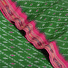 Sanskriti Vintage Saree Green Sambhalpuri Hand Woven Ikat Pure Silk Sari Fabric
