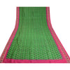 Sanskriti Vintage Saree Green Sambhalpuri Hand Woven Ikat Pure Silk Sari Fabric