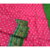 Sanskriti Vintage Saree Pink Pochampally Hand Woven Ikat Pure Silk Sari Fabric