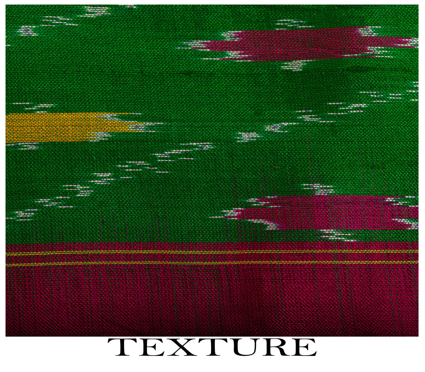 Sanskriti Vintage GreenPure Silk Saree Double Ikat Hand Woven Pochampally Sari